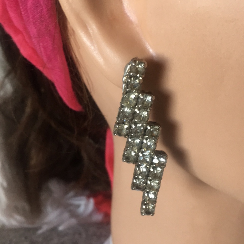 Artisan Vintage Rhinestone Lightening Earrings
